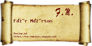 Für Márton névjegykártya