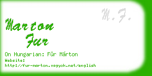 marton fur business card